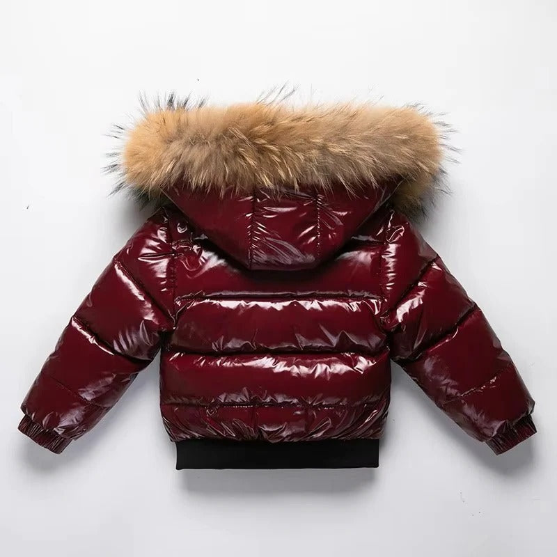 Kids Down Winter Coat with Waterproof Shell and Fur Trim Hood