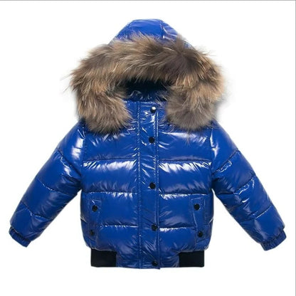 Kids Down Winter Coat with Waterproof Shell and Fur Trim Hood