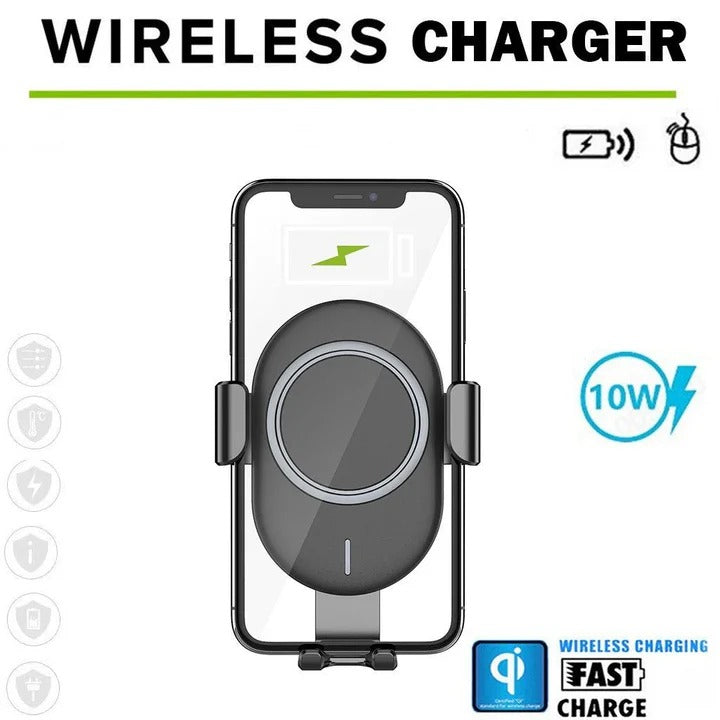 Automatic Clamping Wireless Charging Mount for Car Dashboard