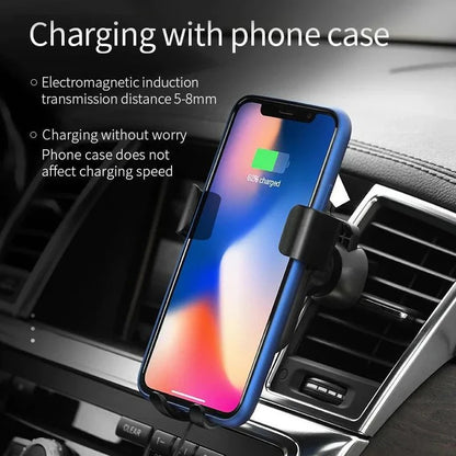 Automatic Clamping Wireless Charging Mount for Car Dashboard