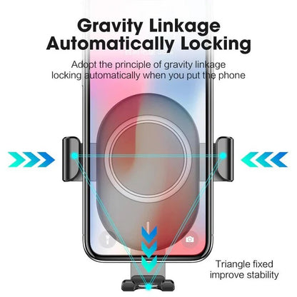 Automatic Clamping Wireless Charging Mount for Car Dashboard