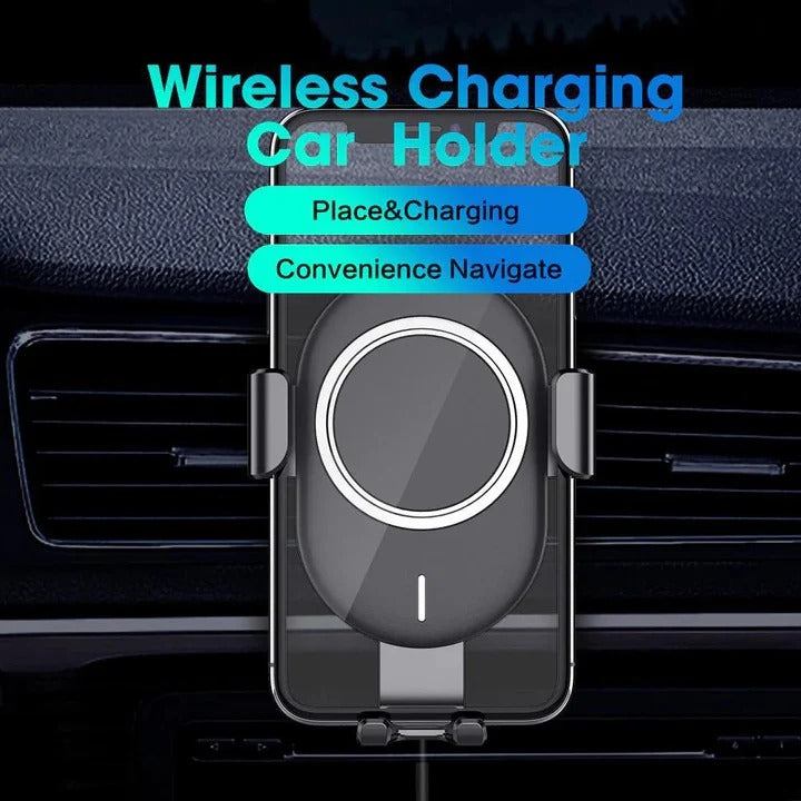 Automatic Clamping Wireless Charging Mount for Car Dashboard