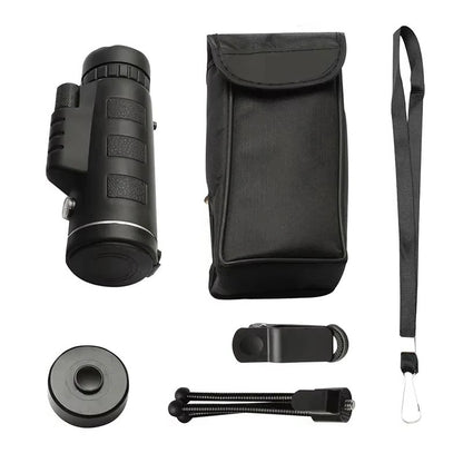 Compact Monocular Scope for Bird Watching and Hiking, 40x60 Magnification with Phone Mount