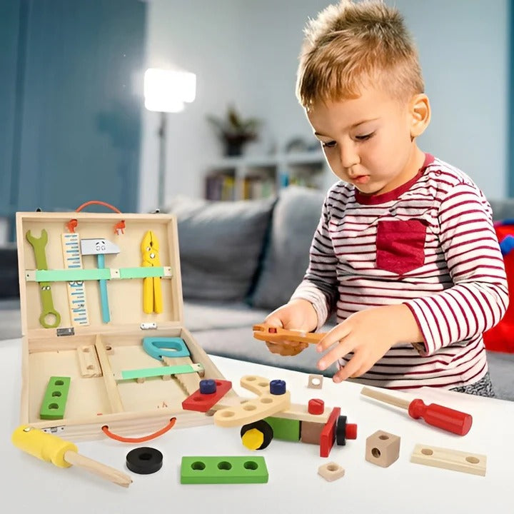 Kids Toy Tool Kit with Toolbox Case for Building Play Activities, 35 Piece