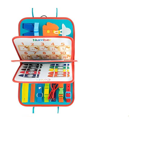 Montessori Sensory Activity Board for Toddlers with Travel Play Design