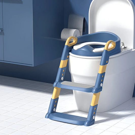 Toilet Training Seat with Step Stool and Foldable Ladder for Kids