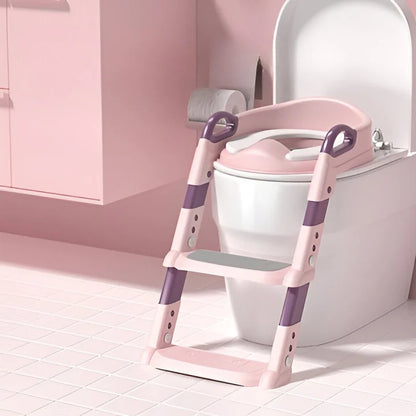 Toilet Training Seat with Step Stool and Foldable Ladder for Kids