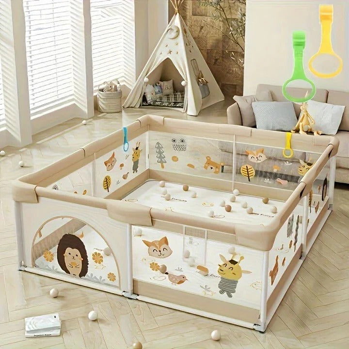 Foldable Toddler Playpen with Enclosed Space for Indoor Outdoor Use