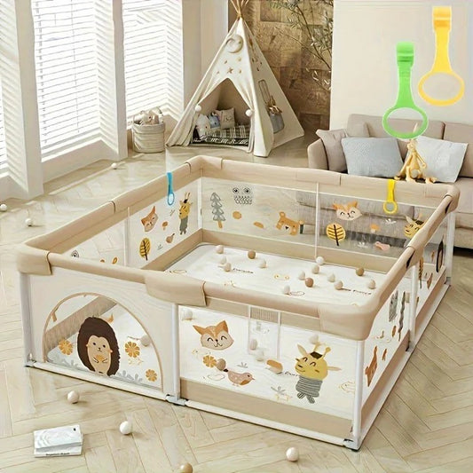 Foldable Toddler Playpen with Enclosed Space for Indoor Outdoor Use