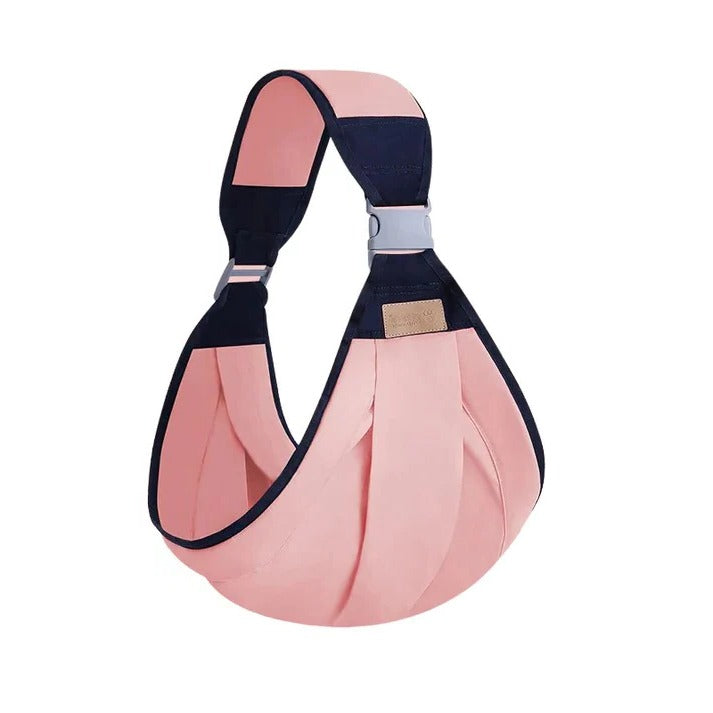 Adjustable Baby Carrier Wrap with Front Hip Carry and Balanced Weight Support