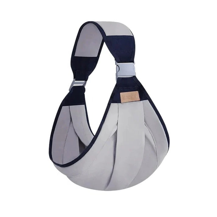 Adjustable Baby Carrier Wrap with Front Hip Carry and Balanced Weight Support