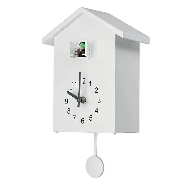 Decorative Wooden Cuckoo Wall Clock with Adjustable Hourly Bird Call
