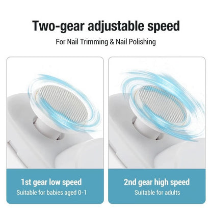 Battery Powered Nail File and Buffer with Rotating Grinding Head for Smooth Nail Care