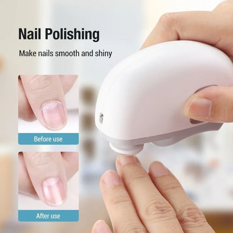 Battery Powered Nail File and Buffer with Rotating Grinding Head for Smooth Nail Care