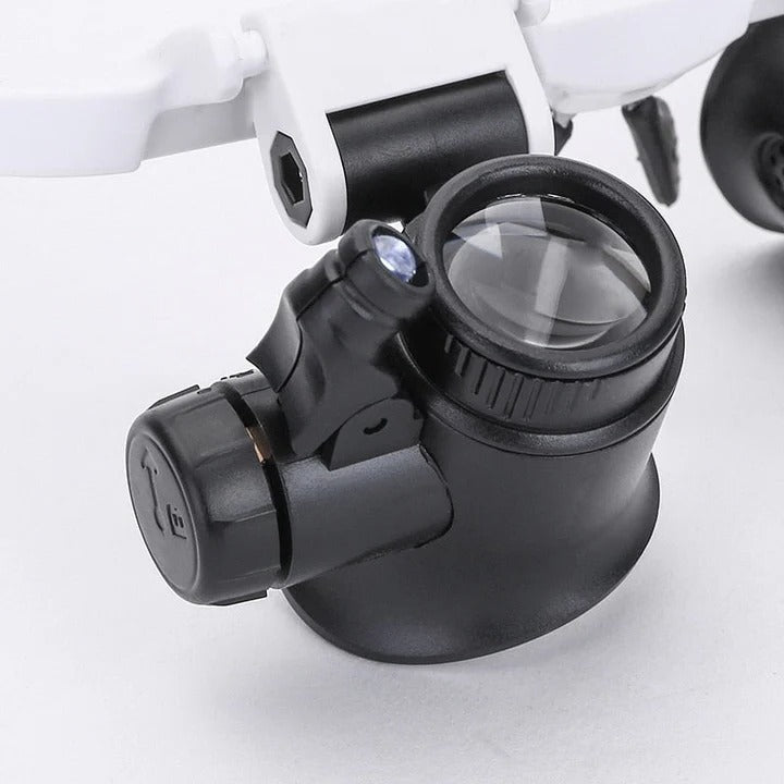 LED Magnifying Glasses with 4 Lenses and Dual Lights for Detail Work Tasks