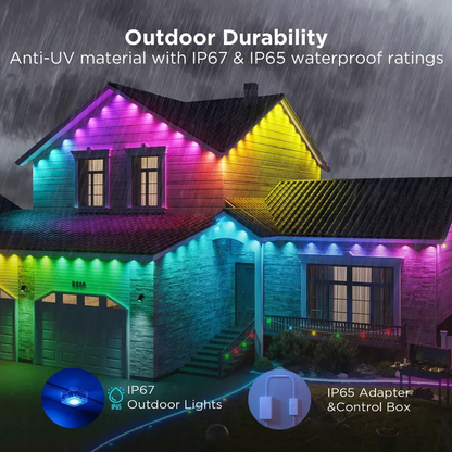 Govee 100ft RGBICW Black Permanent Outdoor Lights Elite Multicolored LED New allveramart