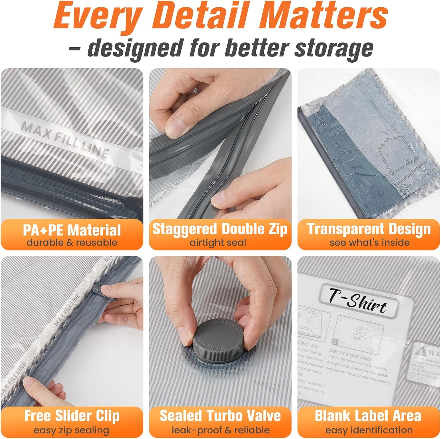 15 Pack Vacuum Storage Bags for Travel with Cordless Pump, Space Saver Bags for Clothes, Compression Packing Bags for Luggage, 15 Combo Size allveramart