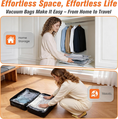 15 Pack Vacuum Storage Bags for Travel with Cordless Pump, Space Saver Bags for Clothes, Compression Packing Bags for Luggage, 15 Combo Size allveramart
