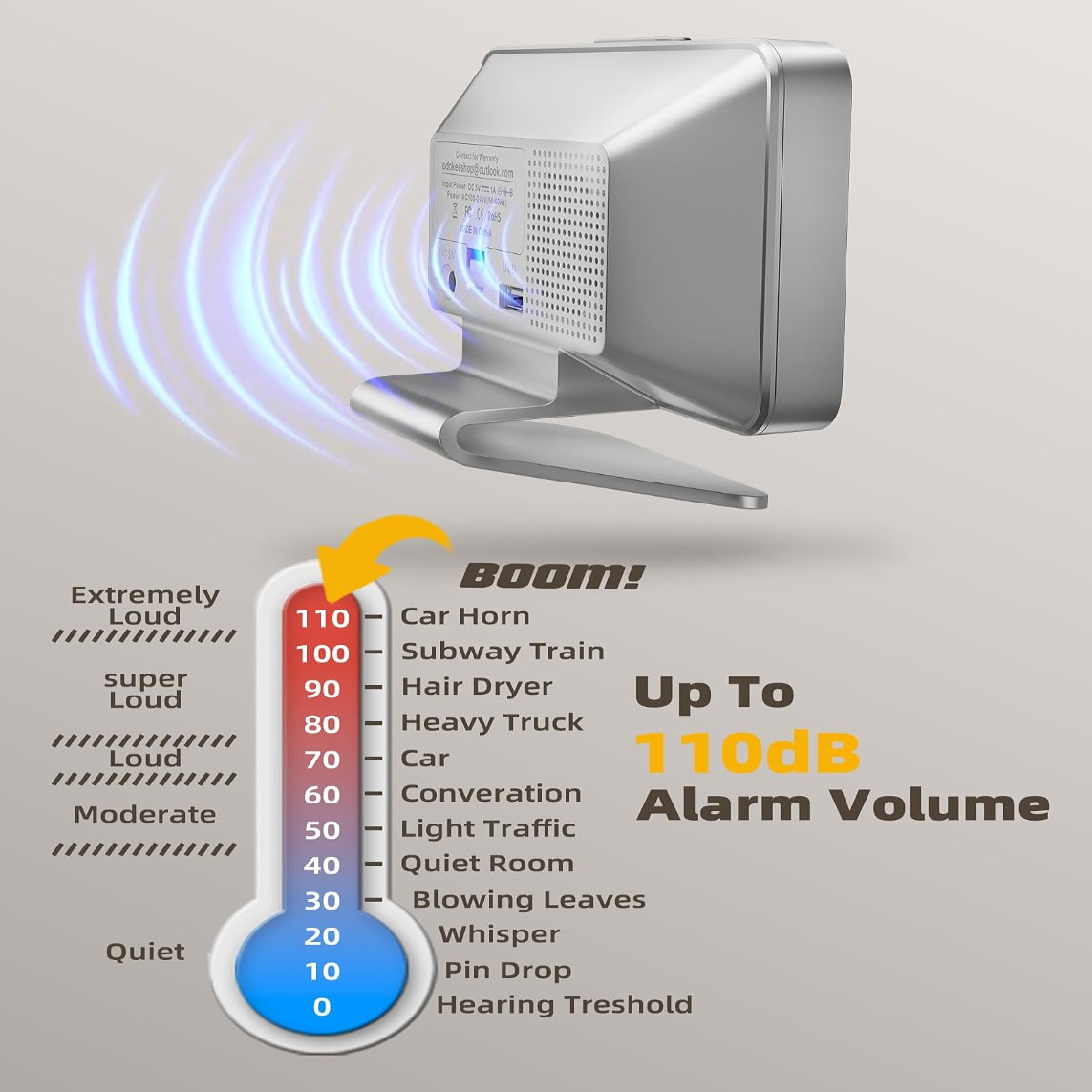 Odokee Digital Alarm Clocks for Bedrooms: Large Bold Number 5 Brightness Dimmer - Easy to Read Across The Room - 5 Alarm Sound 8 Night Light - Silver allveramart