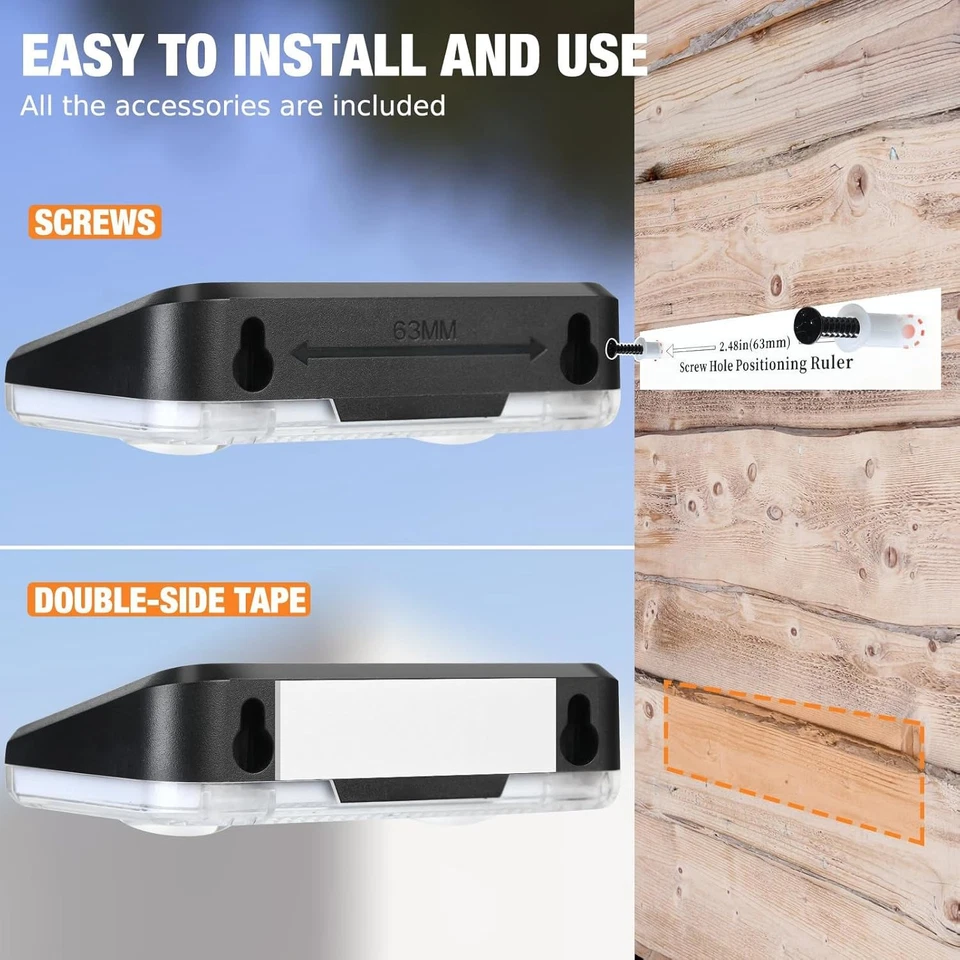8x Solar Powered LED Lights Door Fence Wall Outdoor Garden Yard Lamp Waterproof allveramart