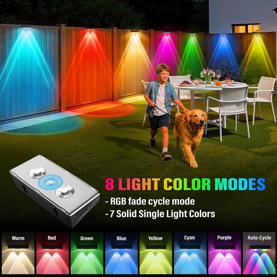 8x Solar Powered LED Lights Door Fence Wall Outdoor Garden Yard Lamp Waterproof allveramart