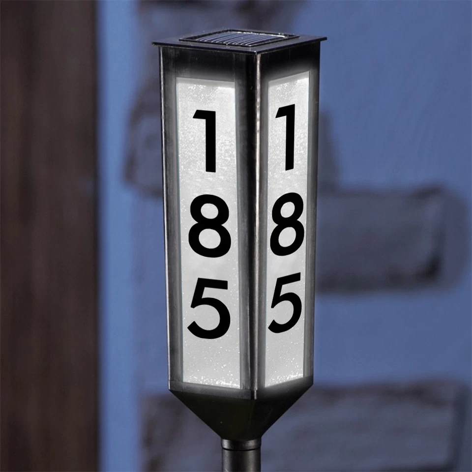 NEW! Solar Powered Address Stake - Wireless LED Light House Number -Customizable allveramart