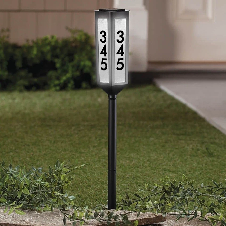 NEW! Solar Powered Address Stake - Wireless LED Light House Number -Customizable allveramart