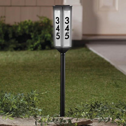 NEW! Solar Powered Address Stake - Wireless LED Light House Number -Customizable allveramart