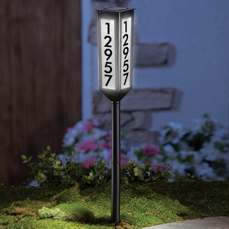 NEW! Solar Powered Address Stake - Wireless LED Light House Number -Customizable allveramart