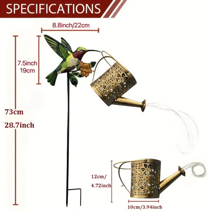 Solar Hummingbird Garden Lantern with Floral Design IP44 Outdoor Yard Decor allveramart