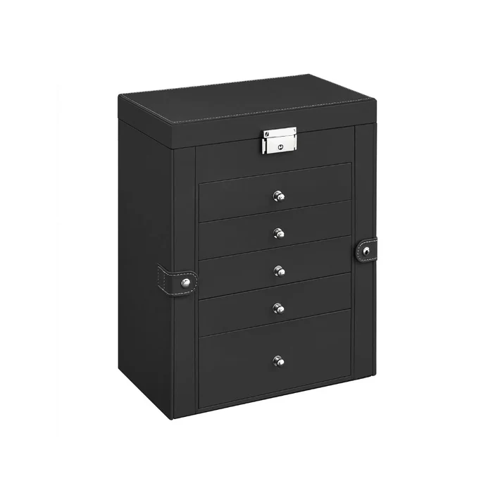 Large Jewelry Box Organizer 6 Tier With Drawers Mirror And Lock allveramart