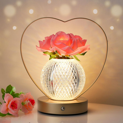 AMWGIMI Sunflowers Flower Lamp,Rechargeable Cordless Touch Table Lamp,3-Colour Infinitely Dimming Small Night Light,Festival Restaurant Bedroom Bar Coffee Shop Birthday Gifts for Women Mom allveramart
