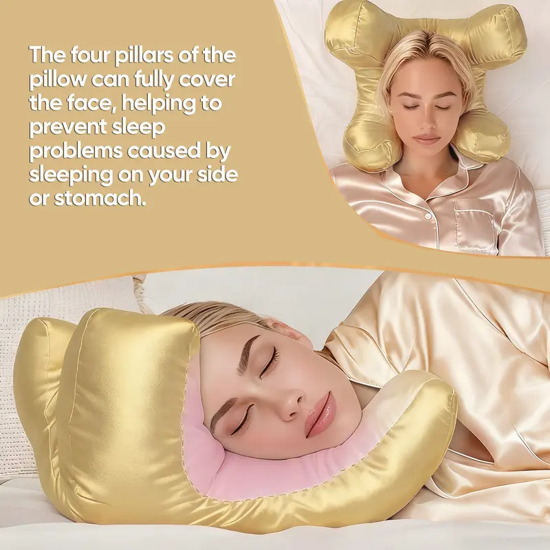 Face Massage Pillow with Washable Silk Pillowcase, Soft High-Quality Beauty Pillow with Plush Silky Polyester Filling for Ultimate Sleeping Comfort allveramart