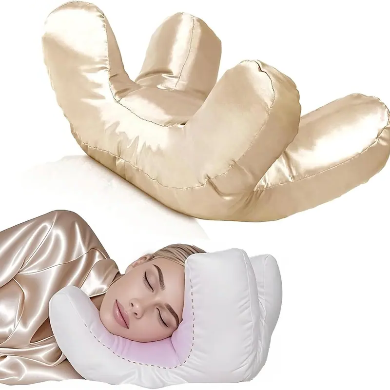 Face Massage Pillow with Washable Silk Pillowcase, Soft High-Quality Beauty Pillow with Plush Silky Polyester Filling for Ultimate Sleeping Comfort allveramart