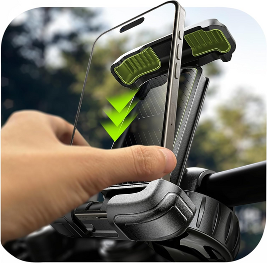 LISEN Bike Phone Holder, [Super Easy Install] Motorcycle Phone Mount Ebike Accessories Bicycle Handlebar Holder Mount Gifts for Adults Kids Men Mountain Mini Bike Scooter Gear Accessories, Black allveramart