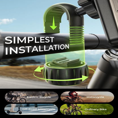 LISEN Bike Phone Holder, [Super Easy Install] Motorcycle Phone Mount Ebike Accessories Bicycle Handlebar Holder Mount Gifts for Adults Kids Men Mountain Mini Bike Scooter Gear Accessories, Black allveramart