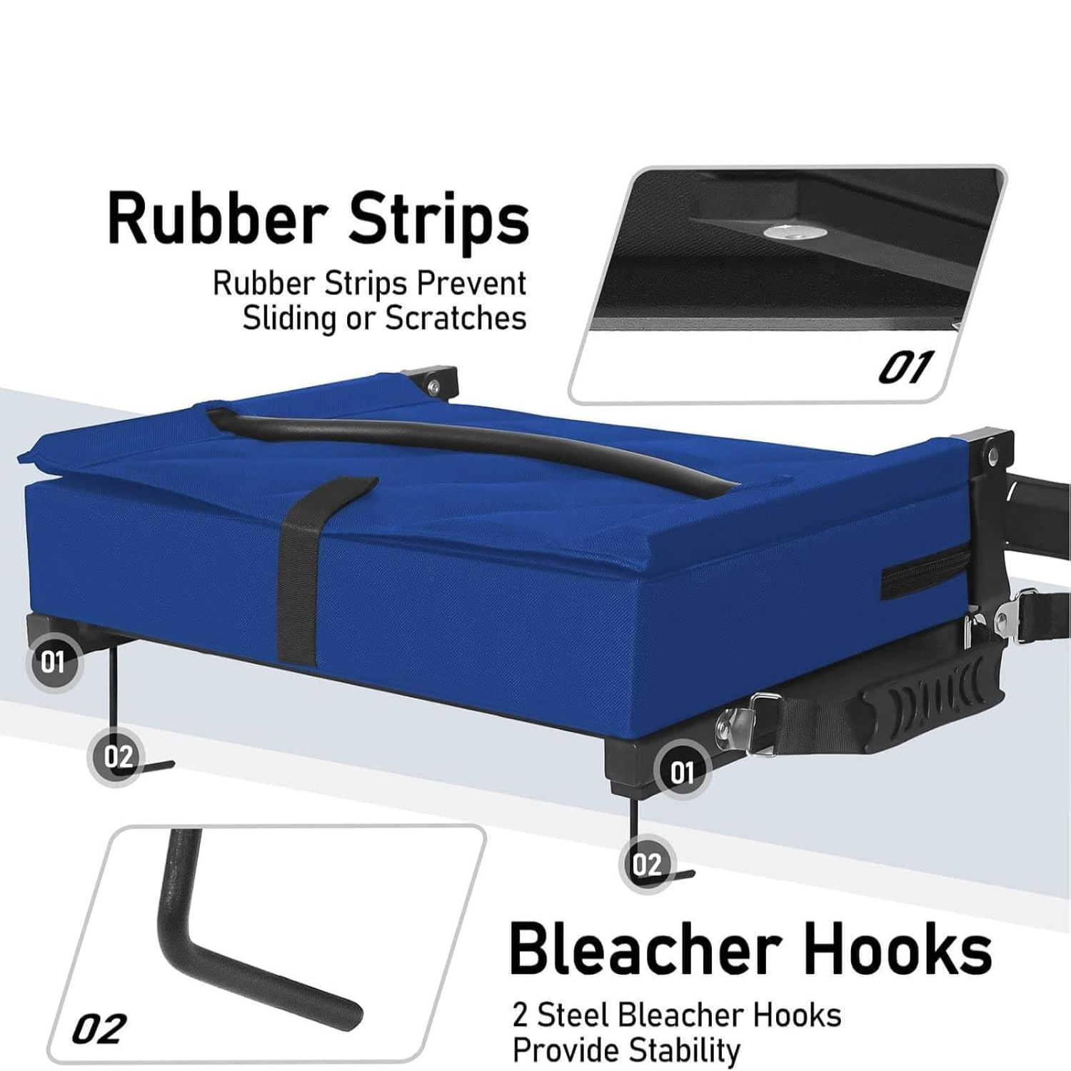 Stadium Seats for Bleachers with Back Support, Bleacher Seats with Backs and Cushion Wide, Padded Portable Folding Comfort Stadium Chair with Shoulder Strap for Football Baseball Games allveramart