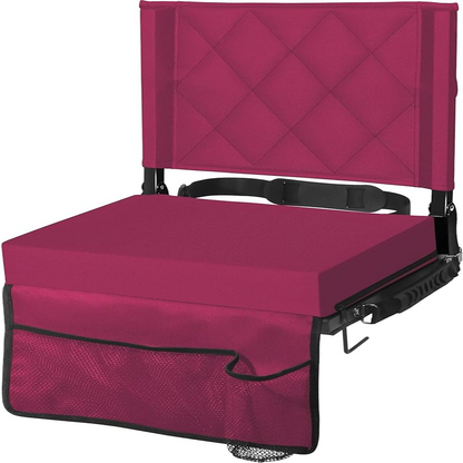 Stadium Seats for Bleachers with Back Support, Bleacher Seats with Backs and Cushion Wide, Padded Portable Folding Comfort Stadium Chair with Shoulder Strap for Football Baseball Games allveramart