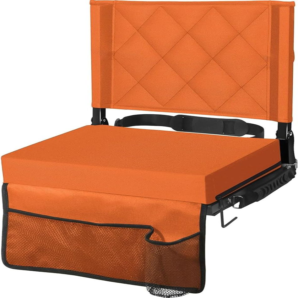 Stadium Seats for Bleachers with Back Support, Bleacher Seats with Backs and Cushion Wide, Padded Portable Folding Comfort Stadium Chair with Shoulder Strap for Football Baseball Games allveramart
