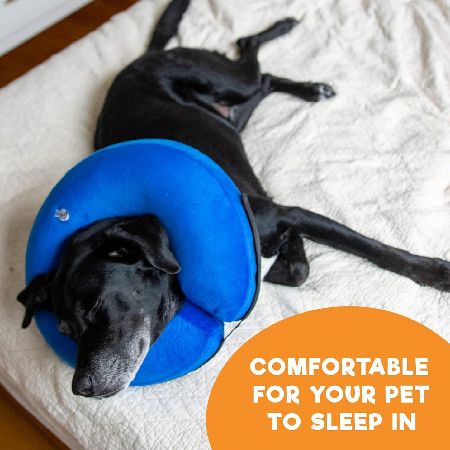 BENCMATE Inflatable Dog Cone Collar Alternative, Soft Dog Cone for Small Medium Large Dogs and Cats, Neck Recovery ECollar Donut Collar After Surgery (Large, Blue) allveramart