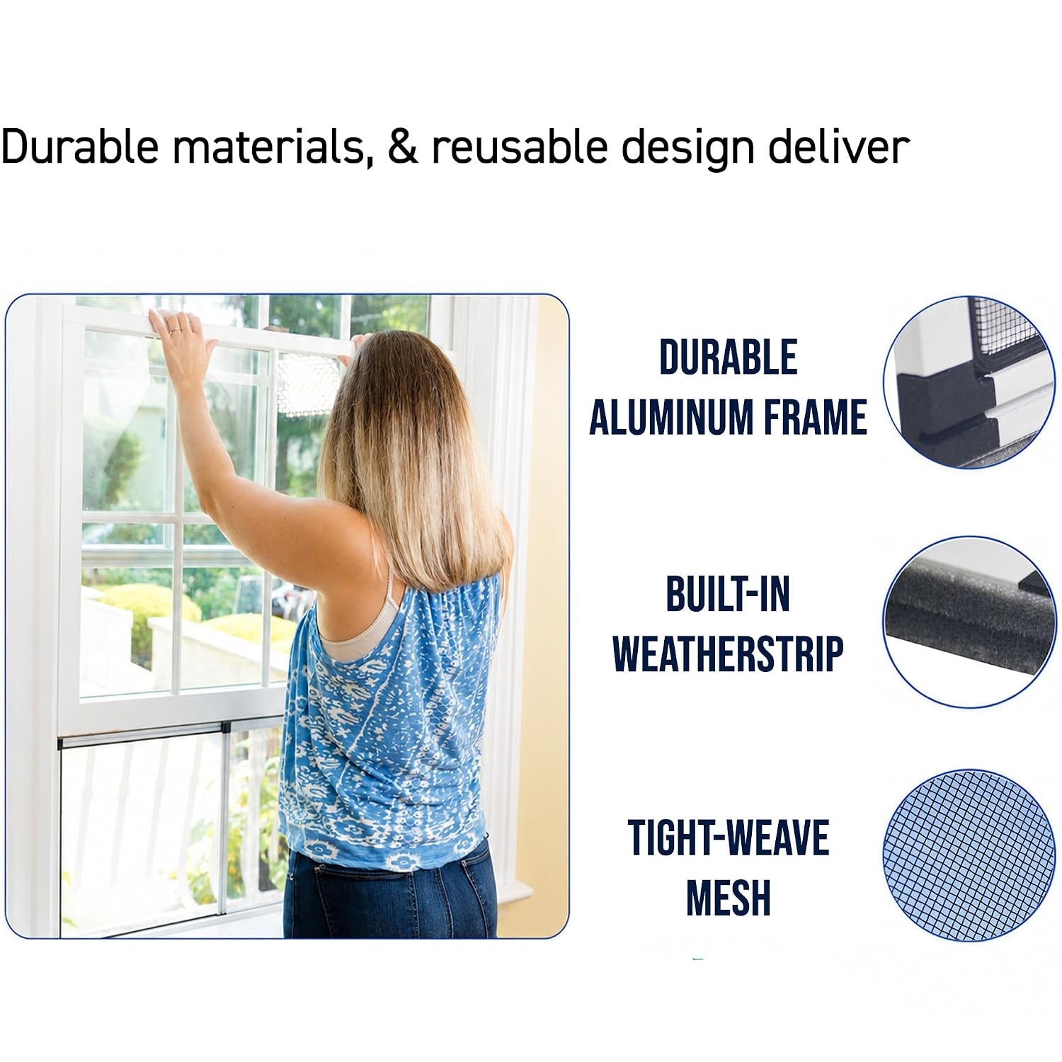 Fenestrelle Expandable Window Screen – 15″ H × 21″–40″ W Horizontal, 2‑Way Adjustable Window Screen with Flame Resistant Fiberglass Mesh, Pack of 2 allveramart
