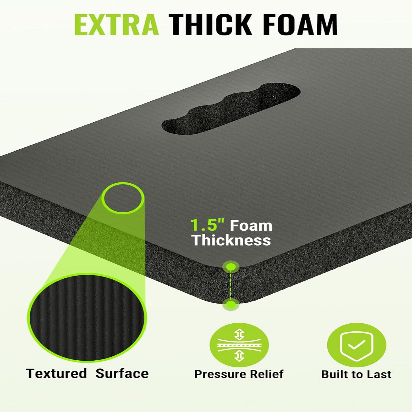 WORKPRO Extra Thick Kneeling Pad, 2 Pack, 17.5 x 11 x 1.5 in, Black | Soft NBR Foam Cushioning for Knee, Large Foam Kneeler Mat, For Gardening, Bathing Baby, Exercise, Workout Supplies allveramart