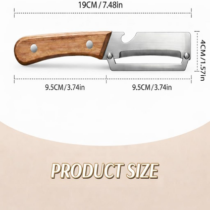 2026 Upgrade Vegetable Peeler With Wooden Handle, Stainless Steel Wide Blade Potato and Carrot Peeler, 3-in-1 Veggie Peeler With Scallion Shredder and Bottle Opener for Kitchen, Camping and Trave allveramart