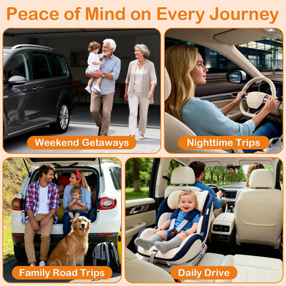 HD 1080P Baby Car Camera: Clear Night Vision for Long Road Trips & Solo Driving - No More Turning Around, See Infant Head-to-Toe with 150° Wide Angle, 3-Min Easy Install for New Parents allveramart