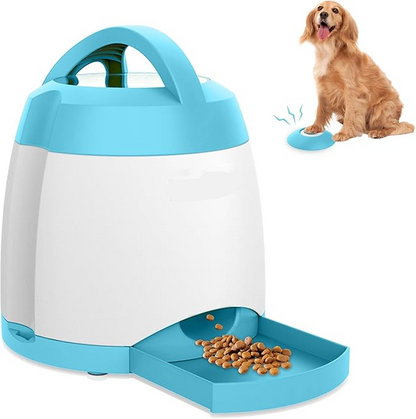PETGEEK Dog Treat Dispenser with Button, Automatic Dog Feeder with Remote Control and Dual Power Supply, Dogs Puzzle Toys and Interactive Pet Stimulation Toys for Indoor or Outdoor Play(Green) allveramart