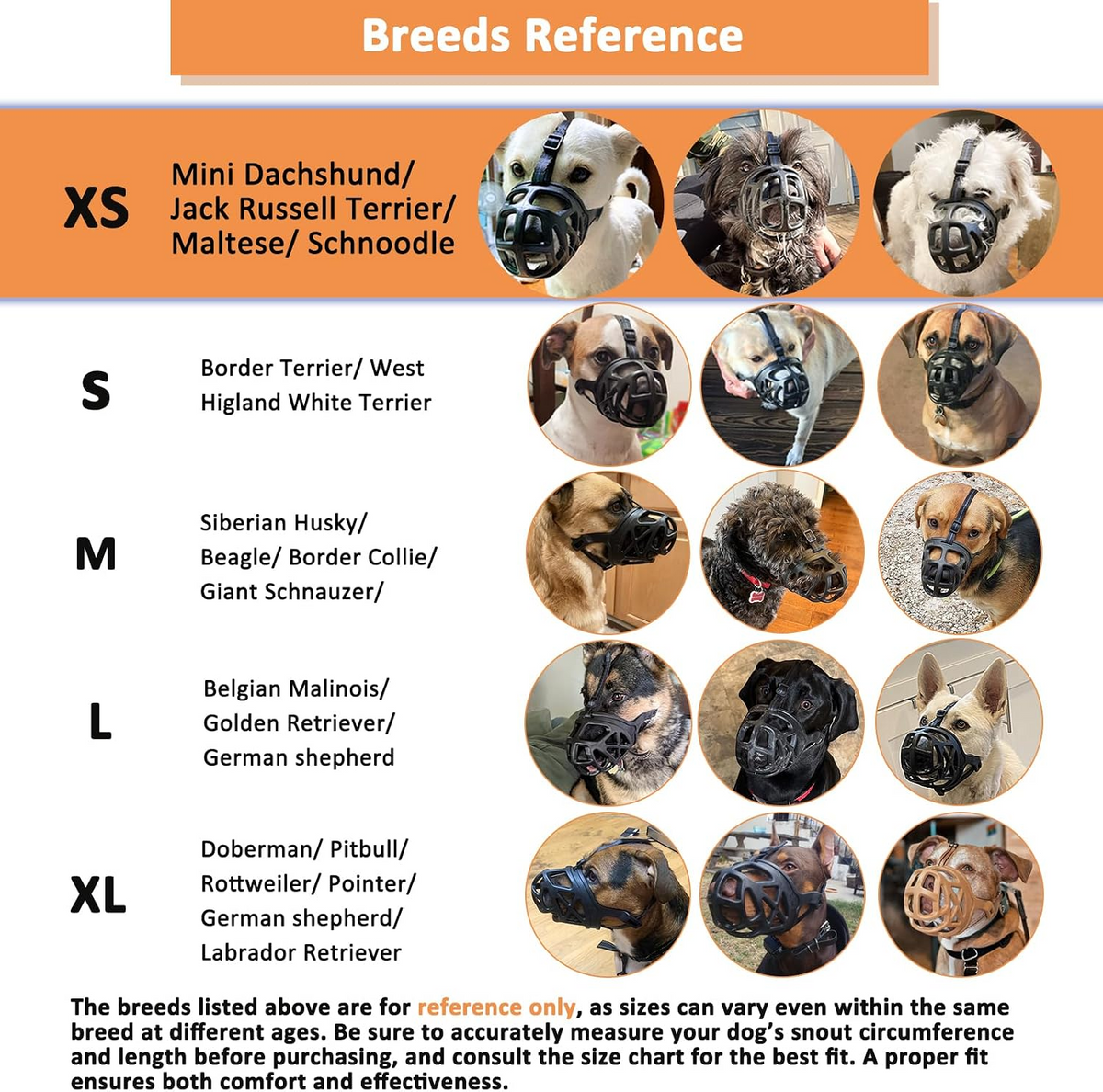 Basket Dog Muzzle with Adjustable Straps and Training Guide for Walks and Vet Visits