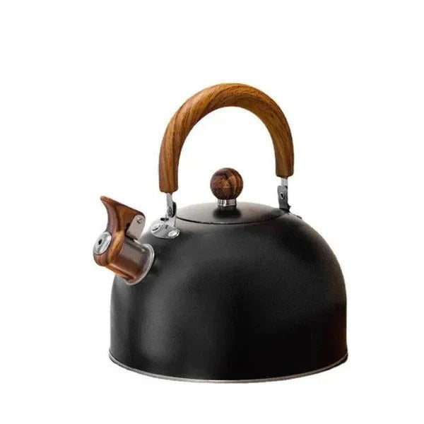 Whistling Stovetop Kettle for Induction, Gas and Radiant Cooktops with an Insulated Handle in Three Colors