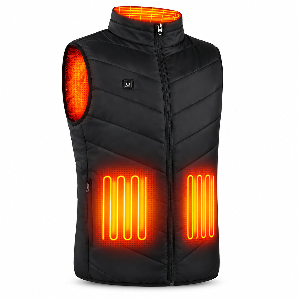 USB Rechargeable Heated Vest with Adjustable Fit for Outdoor Wear, Unisex