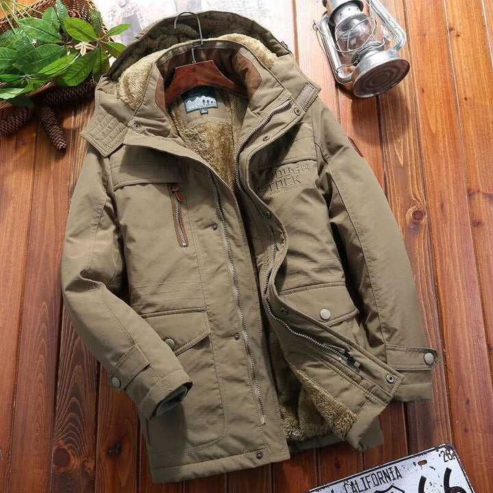Mens Padded Fleece Jacket With Multiple Zip Pockets