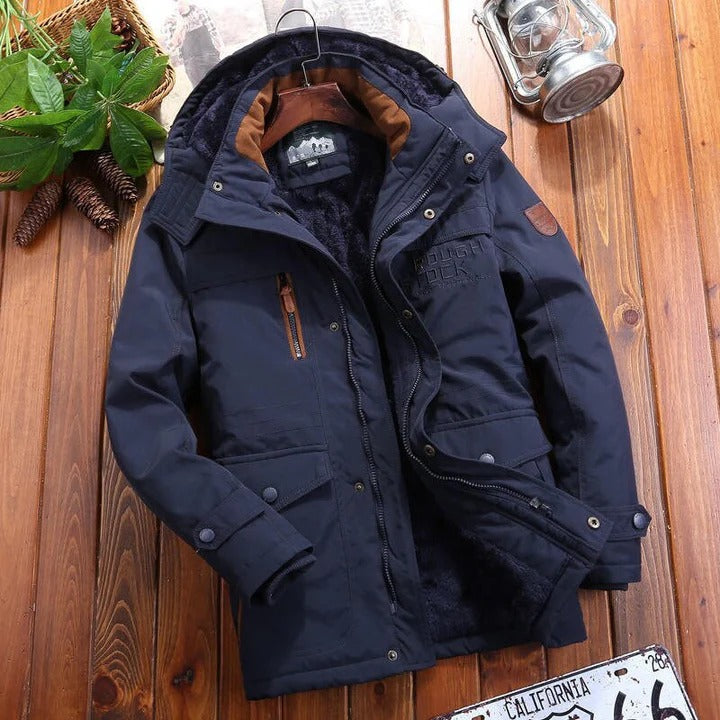 Mens Padded Fleece Jacket With Multiple Zip Pockets
